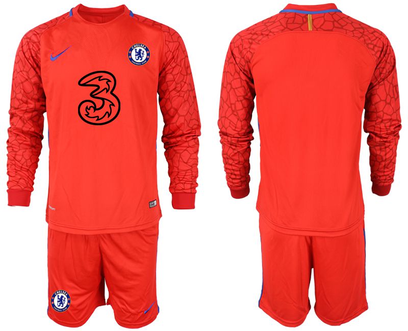 Men 2020-2021 club Chelsea red goalkeeper long sleeve Soccer Jerseys